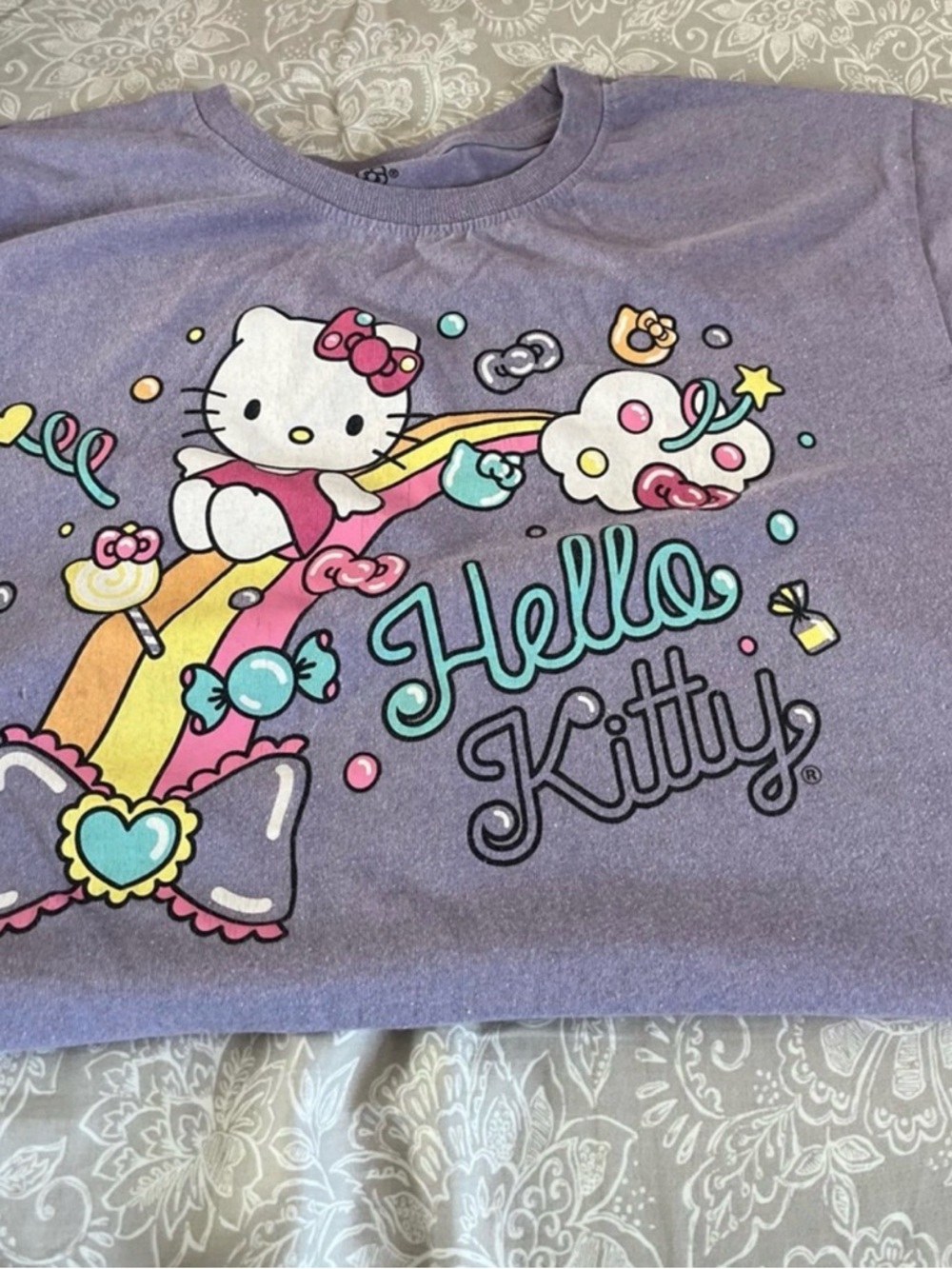 Sanrio Hello Kitty Pastel Rainbow Tee - Lavender, Pink, Mint